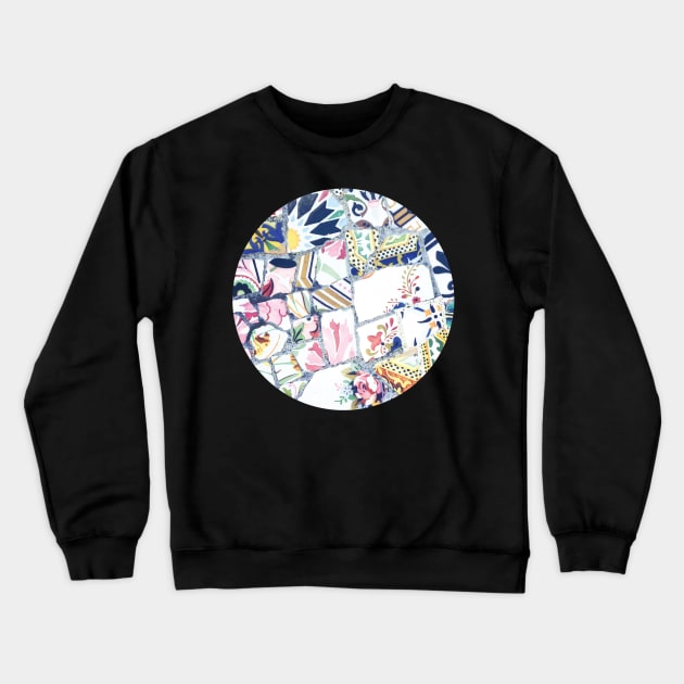 Gaudi Park Guell Mosaic Crewneck Sweatshirt by aterkaderk